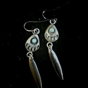 Sterling Silver Native American Turquoise Earrings